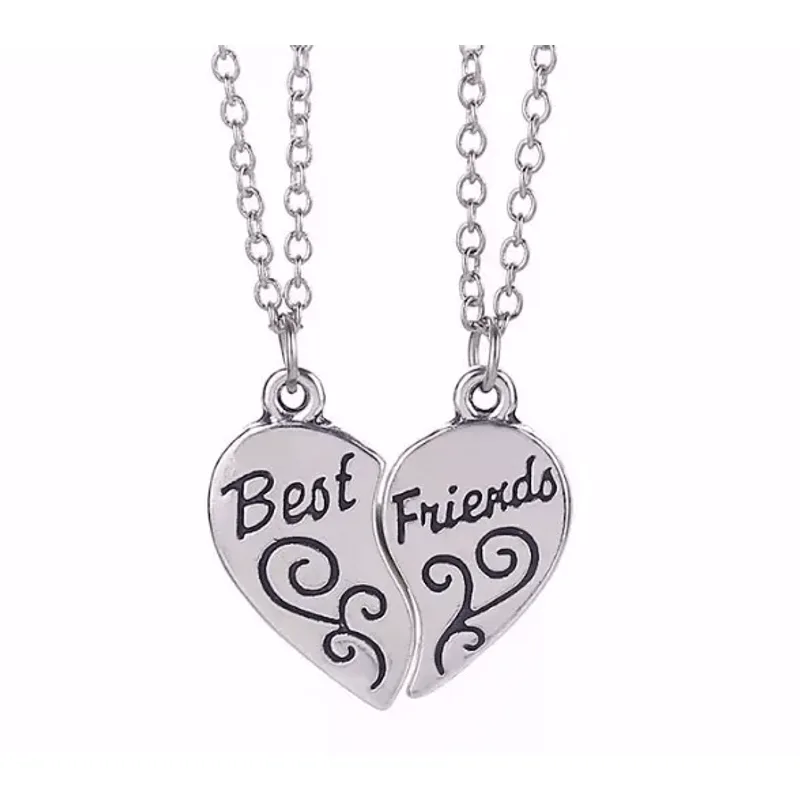 Colares Amigas Folheado A Prata Best Friends - 2 Pçs
