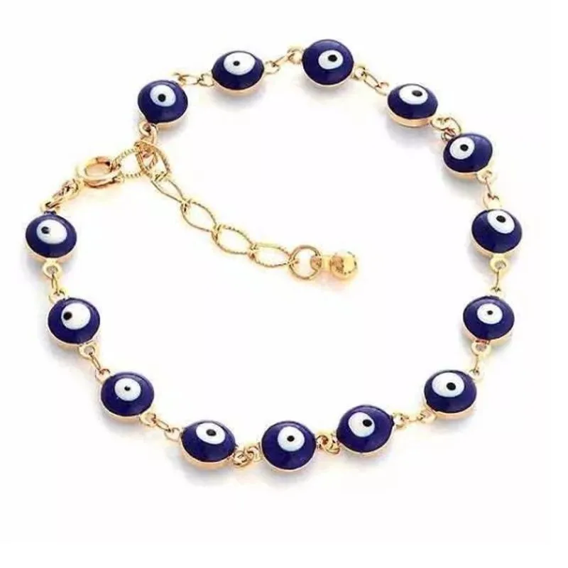 Pulseira Olho Grego Turco Afasta Mal Olhado Folheado 18k