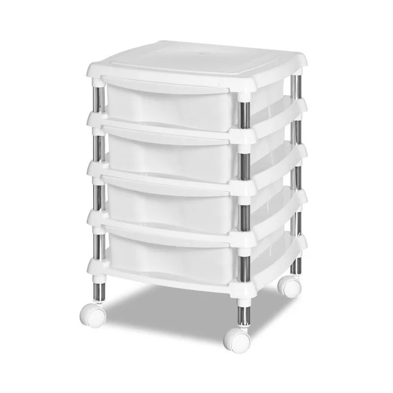 Gaveteiro Organizador com 4 gavetas e rodízios - Niquelart