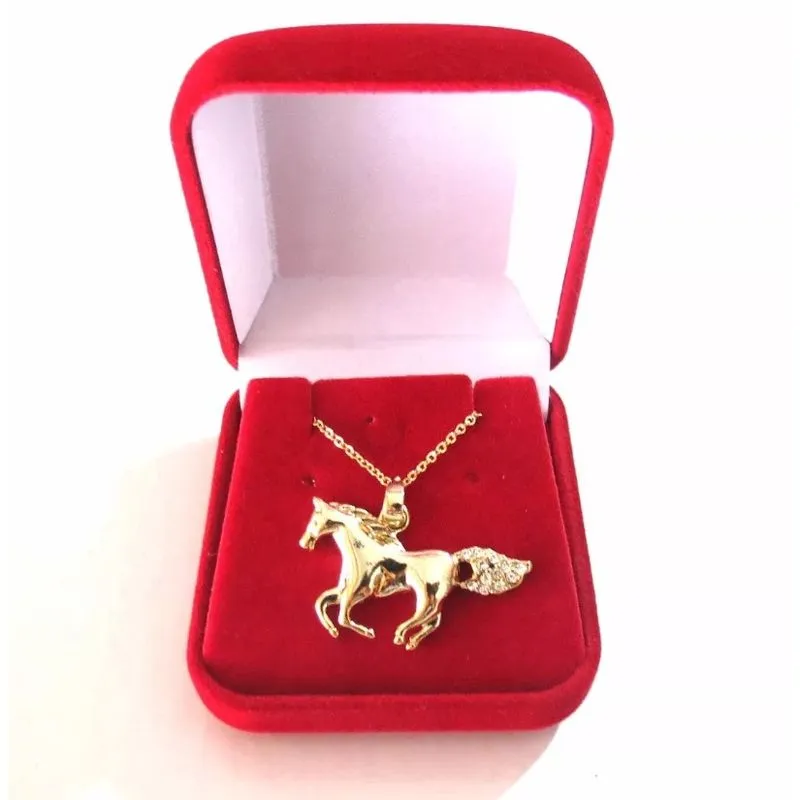 Colar Cordão Gargantilha Cavalo Country Folheado 18k