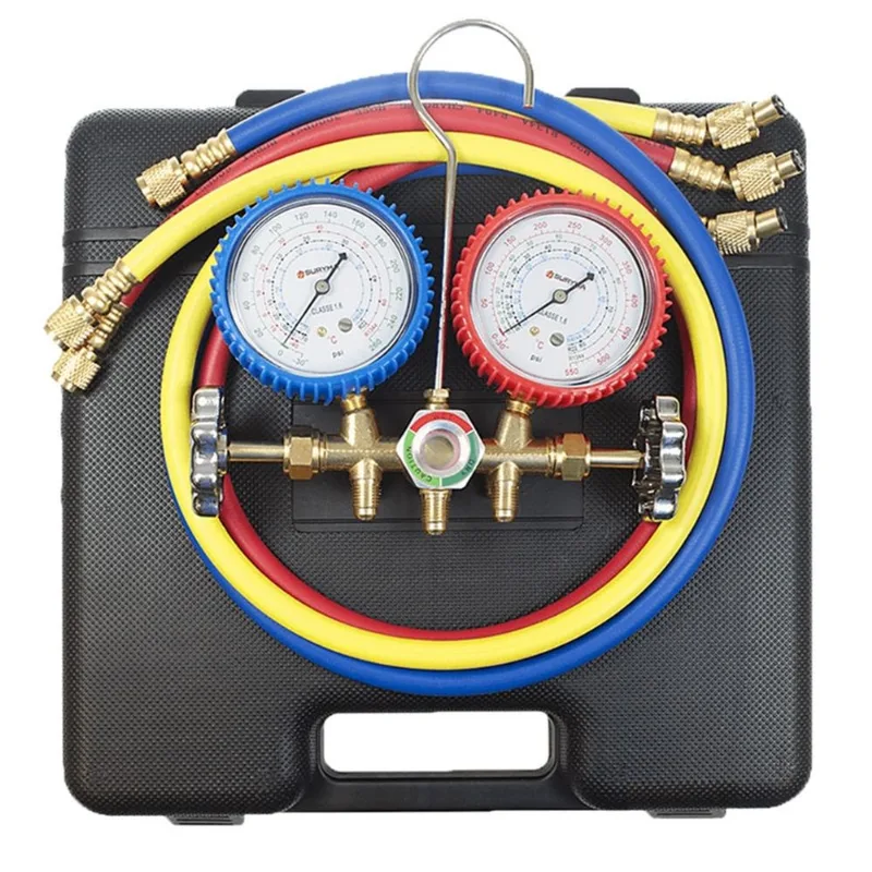 Manifold Para Gas R410 Com 03 Mangueira De 90 Cm Suryha