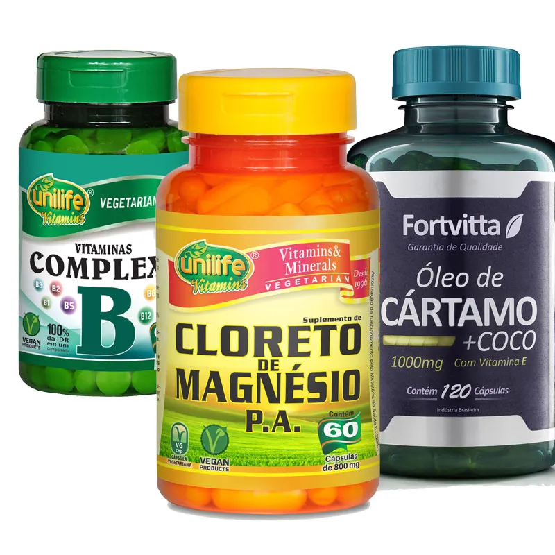 Kit Cartamo Cloreto De Magnesio Pa E Complexo B