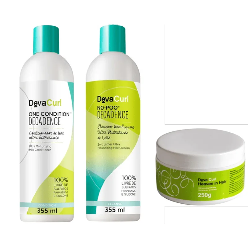 Kit Deva Curl Decadence No Poo One Condition Heave in Hair