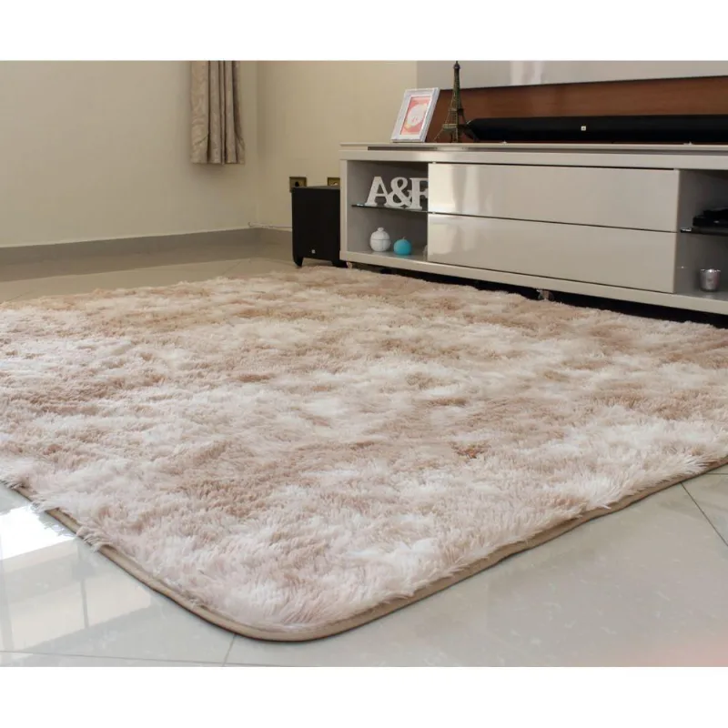 Tapete Shaggy Europa Bege Mesclado 1,00mx1,50m