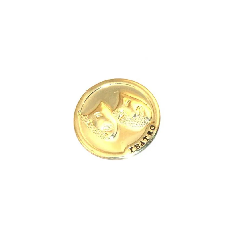 Broche Botton Teatro Mascara Folheado Ouro 18k