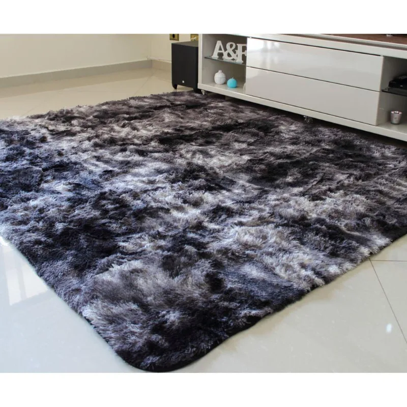 Tapete Shaggy Europa Preto Mesclado 2,00mx3,00m