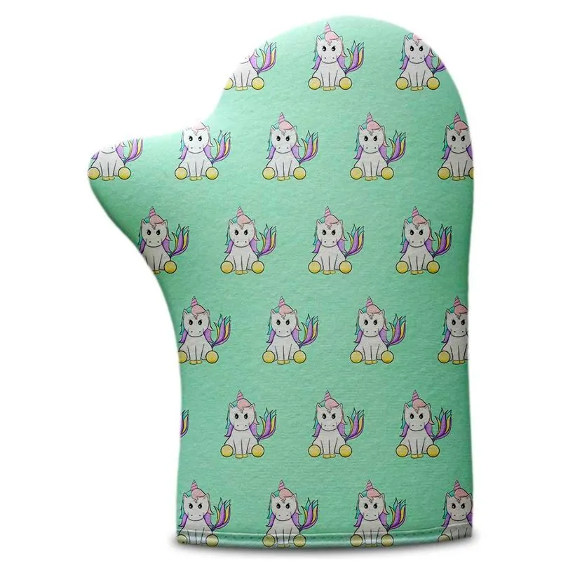 Luva De Cozinha Neoprene Unicórnios