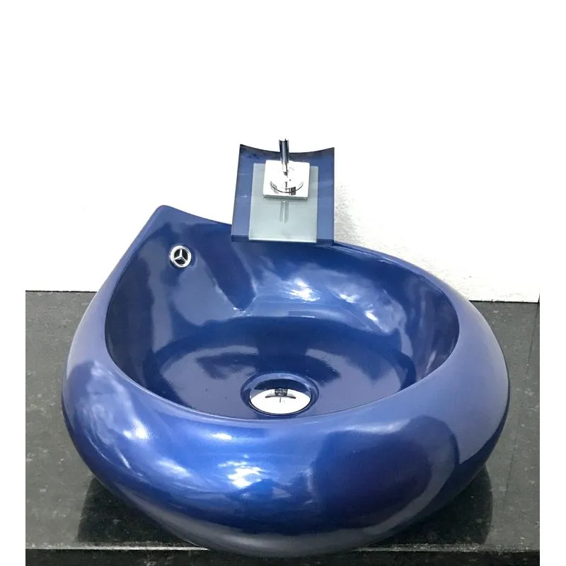 Kit Com Cuba Louça Gota Azul,válvula E Torneira Azul