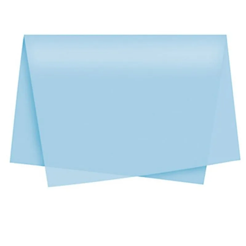Papel De Seda 50x70 Azul Claro C/ 100