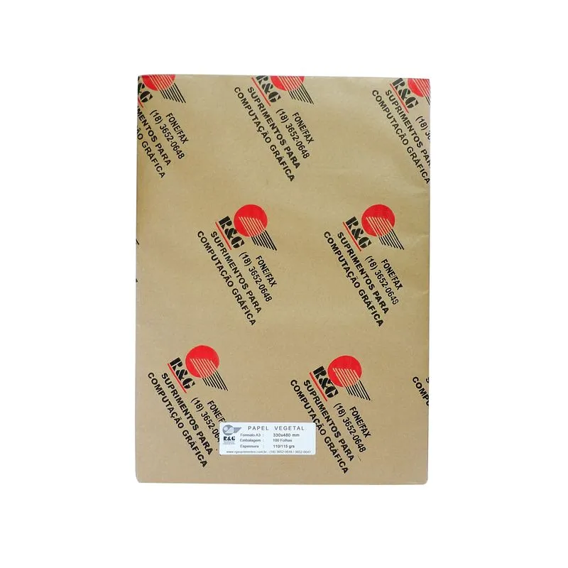 Papel Vegetal A3 ++ (330 X 480 Mm)110/115 Gramas(100 Folhas)