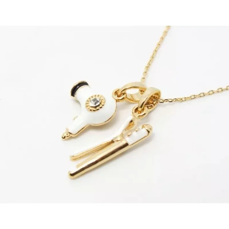 Colar Cordão Secador Chapinha Branco Folheado 18k