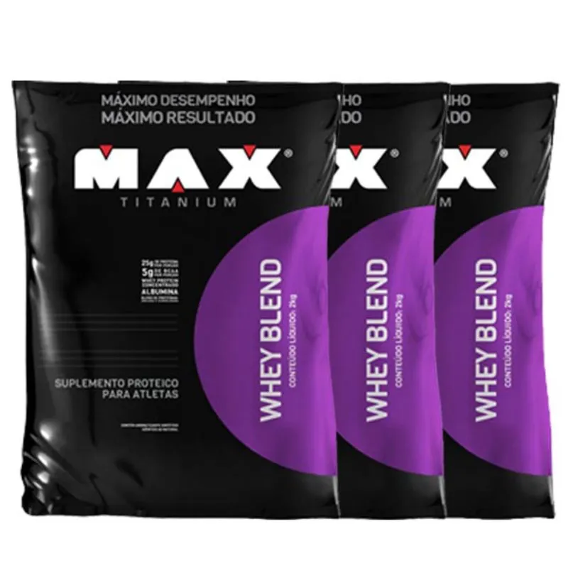 Combo Whey Blend - 2000g - Baunilha - Max Titanium
