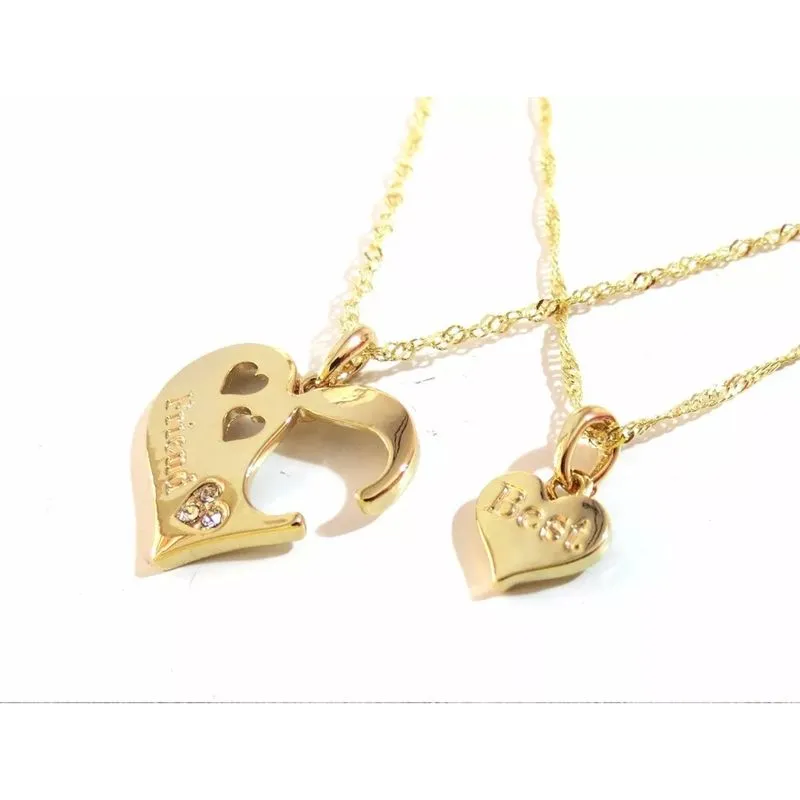 Cordão Melhores Amigas Best Friends Folheado a Ouro 18k