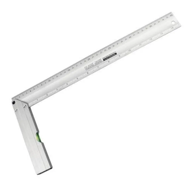 Esquadro De Alumínio Com Nível 16'' - Black Jack