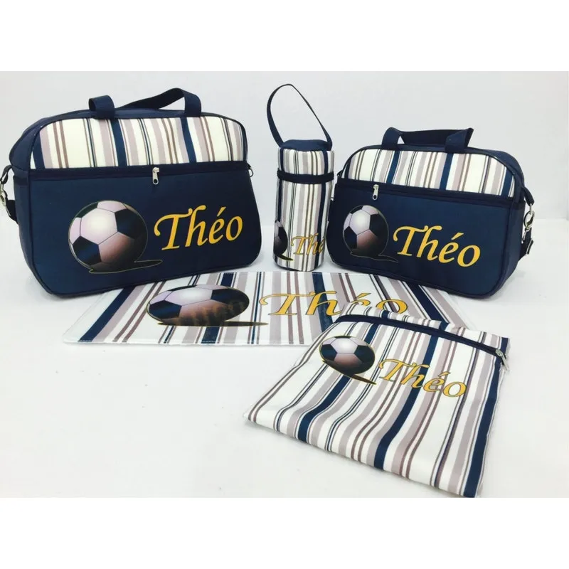 Kit bolsa bebê maternidade com o nome de Théo
