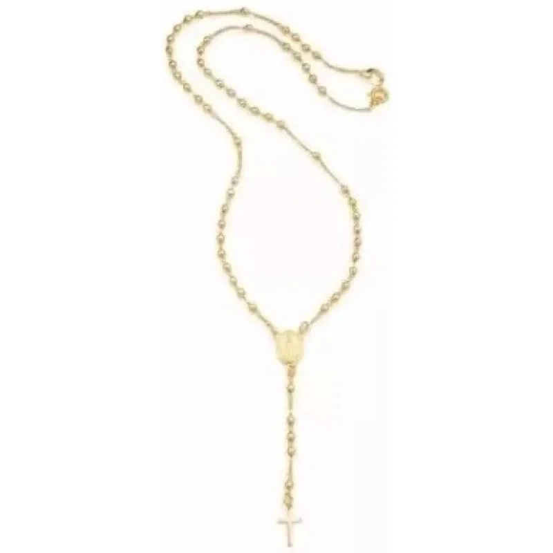 Terço Rosário Oração Religioso Folheado Ouro 18k