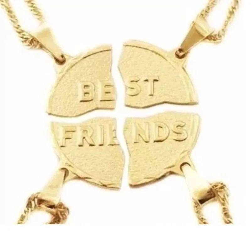 4 Colares Melhores Amigas em Comum Folheado a Ouro 18k