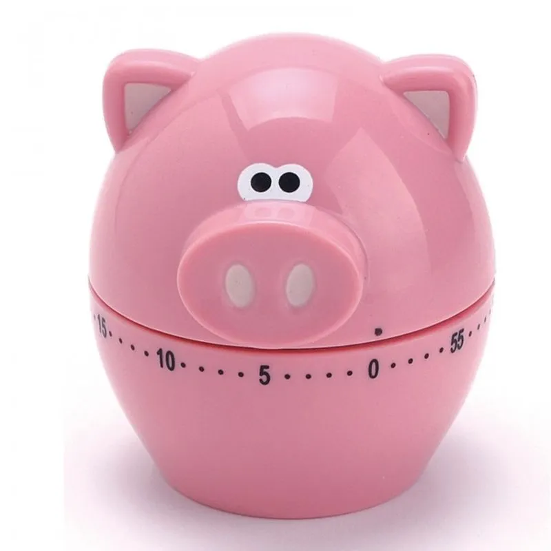 Timer De Cozinha Em Plastico E Metal Modelo Porquinho