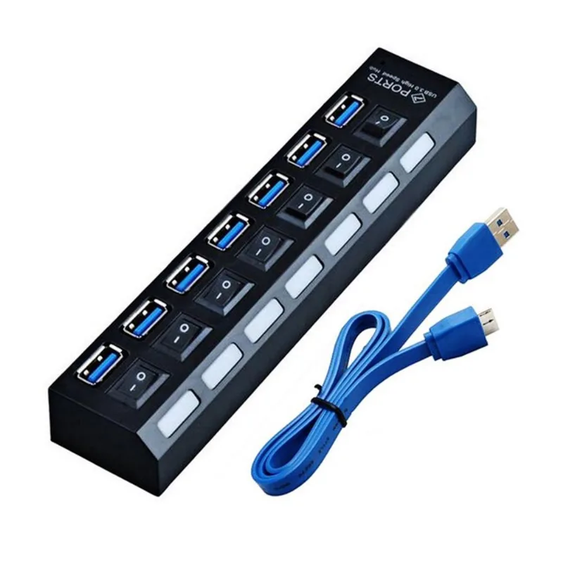 Hub usb 3.0 com 7 portas alta velocidade