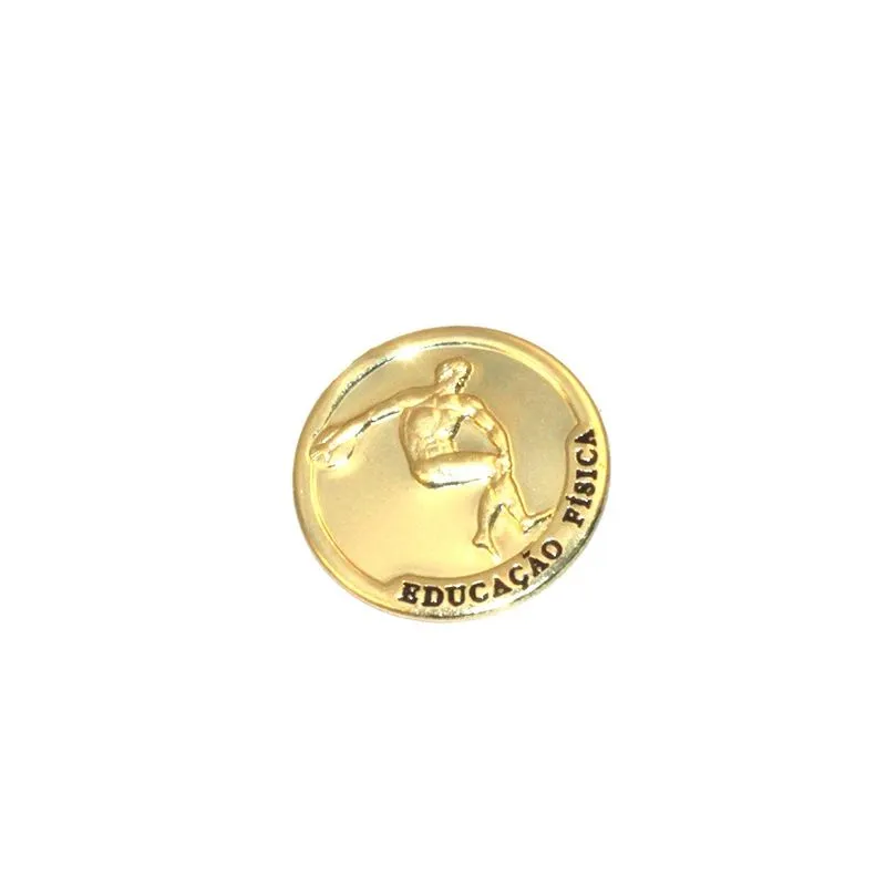 Broche Botton Esporte Educação Física Folheado Ouro 18k