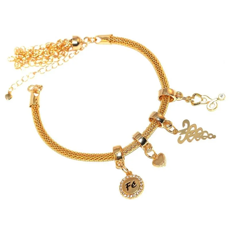 Pulseira Berloque Tratamento Fisioterapia Folheado 18k