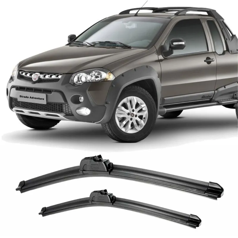 Kit Palheta Limpador Parabrisas Sw Silicone Fiat Strada