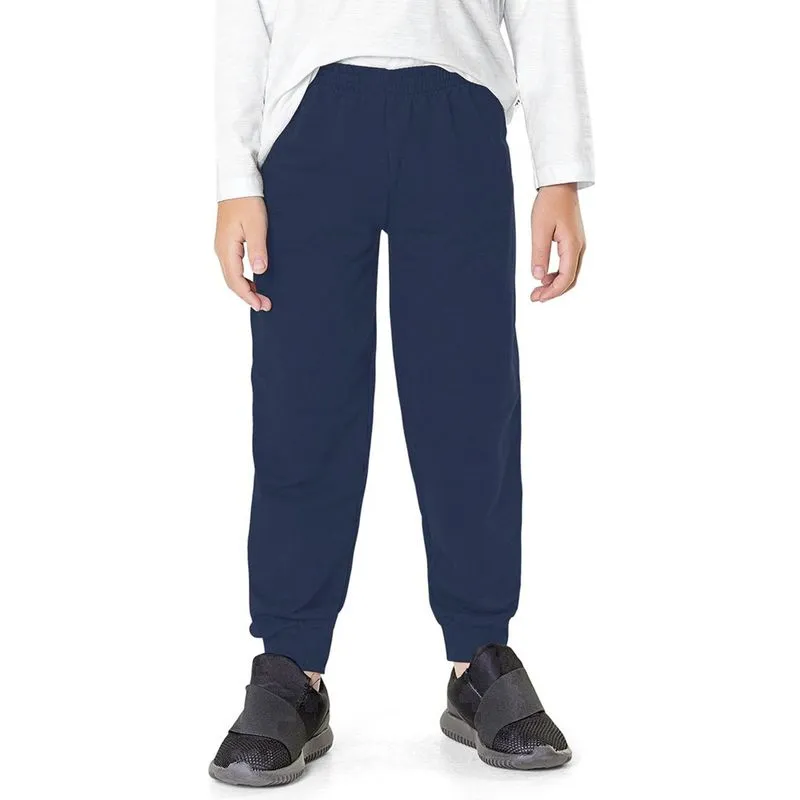 Calça Moletom Com Punho Azul Marinho - Fakini