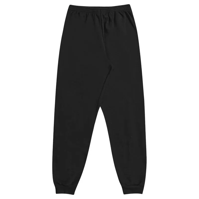 Calça Moletom Com Punho Preta - Fakini
