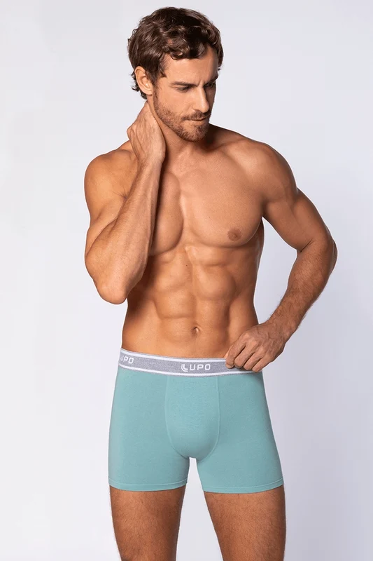 Boxer Algodão com Elastano Verde / P (38 a 40)