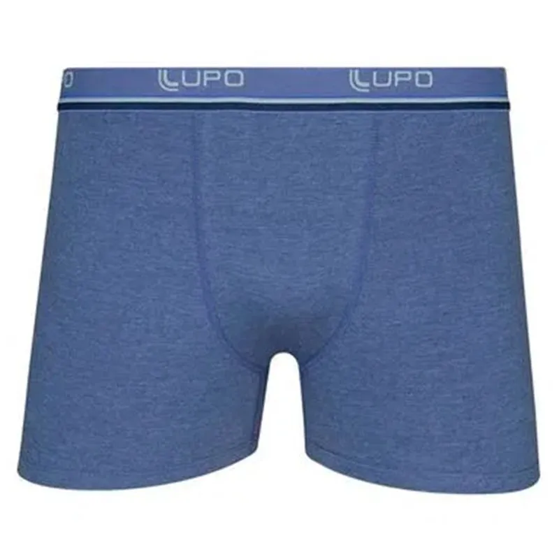 Cueca Boxer em Algodão Lupo Cueca Boxer Azul Jeans em Algodão Lupo
