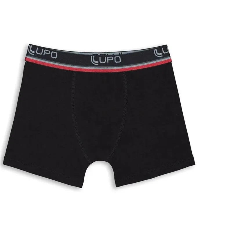 CUECA LUPO INFANTIL BOXER KIT2 141-088 BRANCO/ PRETO M