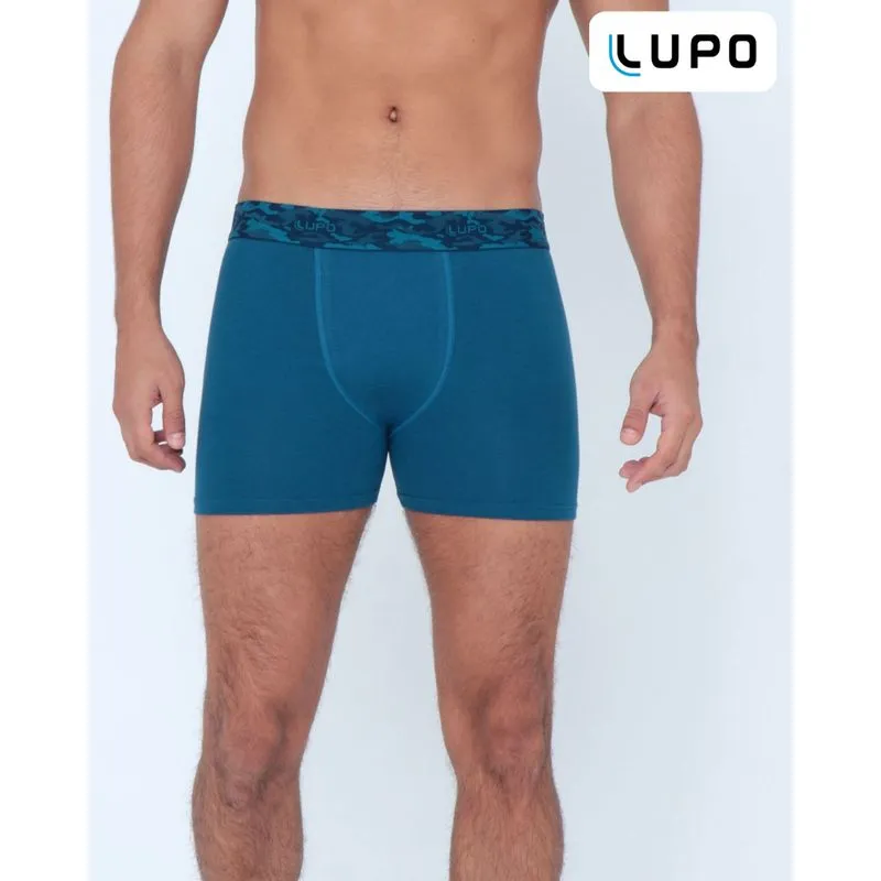 Cueca Boxer Lupo de Algodão Azul GG