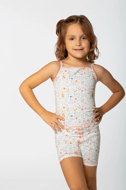 Pijama curto Florido Infantil Femninino Lupo Branca / 14 anos