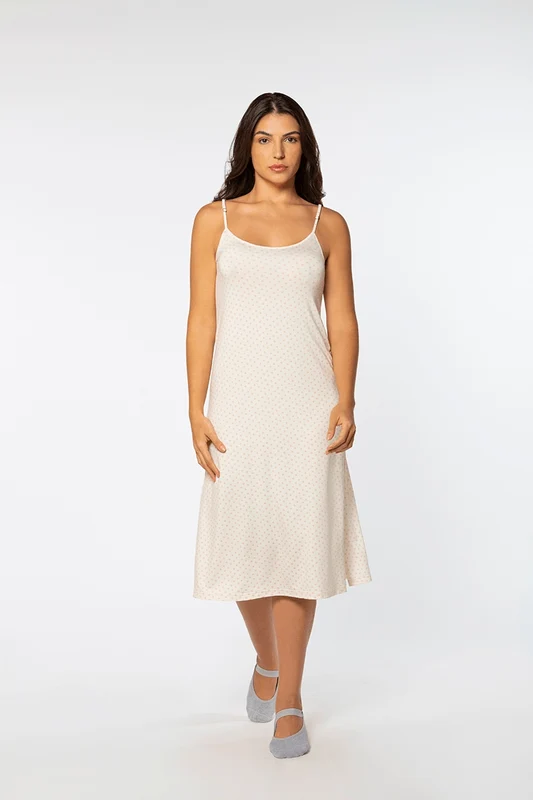 Camisola Midi Poa Feminina Lupo Off White / XG (52 a 54)