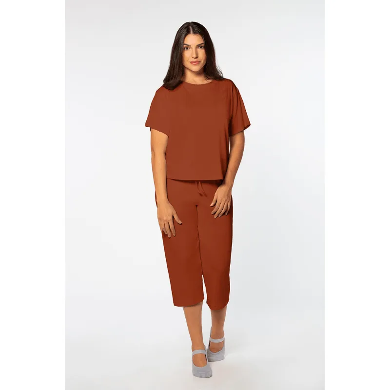 Pijama Longo Canelado Feminino Lupo Tamanho: XG (52 a 54) | Cor: Telha - Lupo