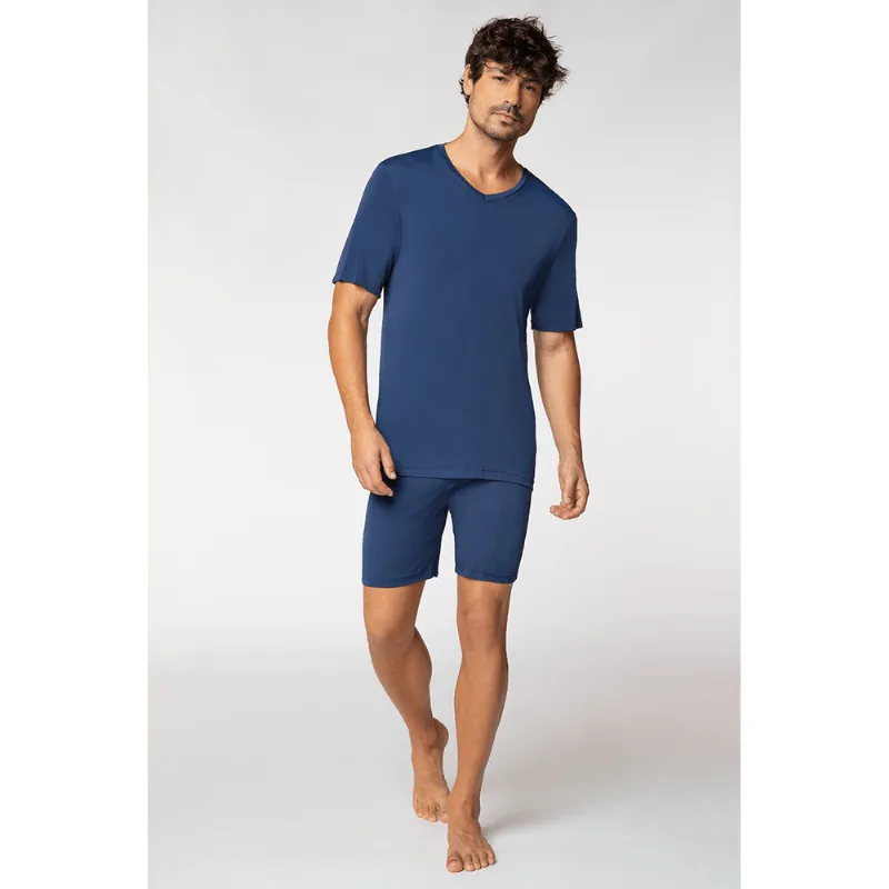 Pijama Curto Poliamida Masculino Lupo Tamanho: M | Cor: Marinho