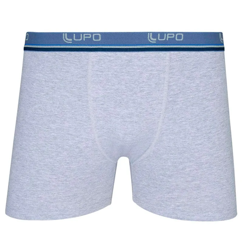 Cueca Boxer em Algodão Lupo Cueca Boxer Cinza em Algodão Lupo