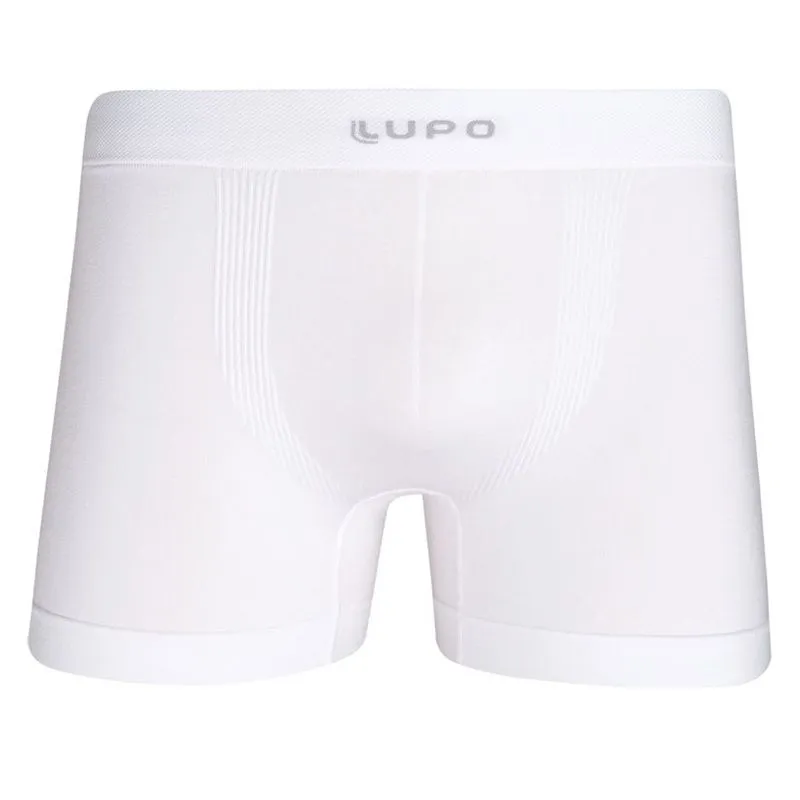 Cueca Boxer Lisa em Microfibra Sem Costura Lupo Cueca Boxer Branca Lisa em Microfibra Sem Costura Lupo