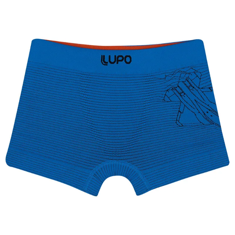 Cueca Boxer Lupo Infantil 128-005 Microfibra sem Costura Azul M