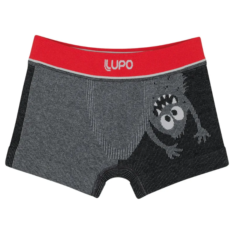 Cueca Boxer Lupo Infantil 137-005 em Microfibra sem Costura Cinza P
