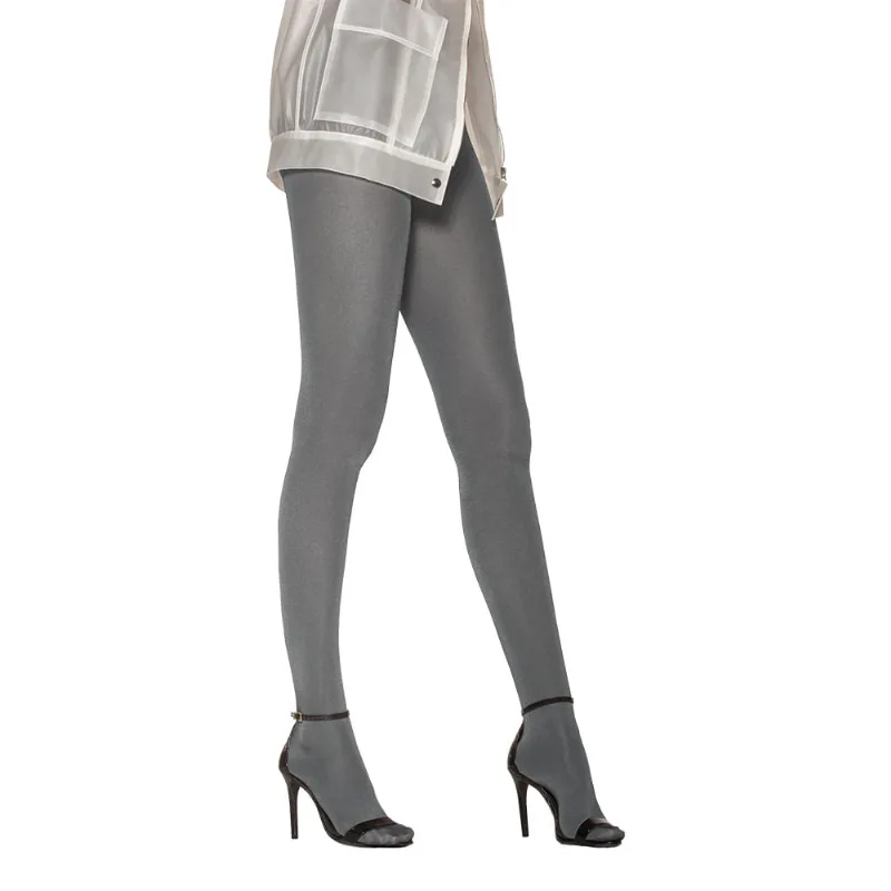 Meia Calça Loba 5718-001 Shine Fio 110 Cinza P