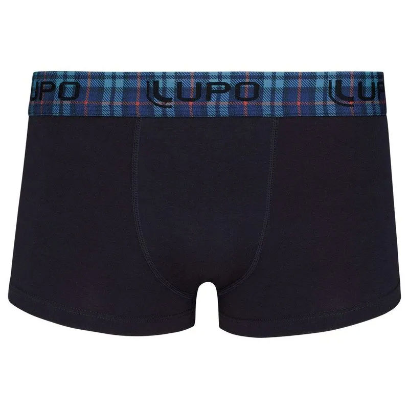 Cueca Modelo Sunga com Cós Xadrez em Algodão Lupo