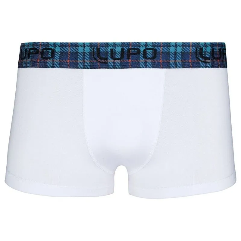 Cueca Modelo Sunga com Cós Xadrez em Algodão Lupo