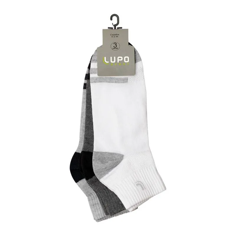 Kit Meia Sport Cano Médio Adulto 03 unidades Lupo