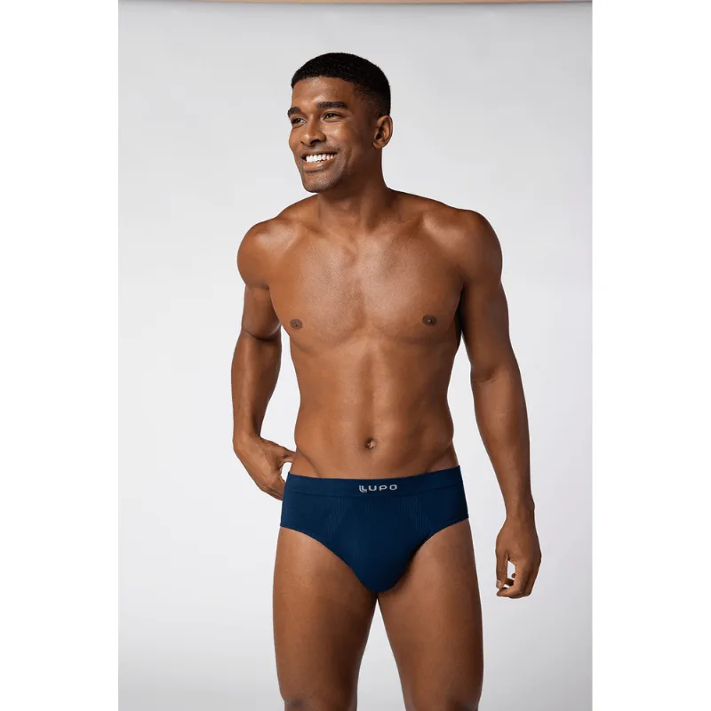 Cueca Slip Micromodal Sem Costura Masculina Lupo Tamanho: Xg | Cor: Marinho