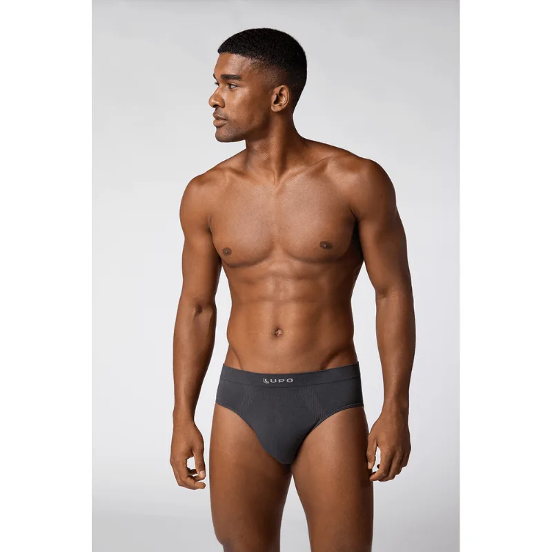 Cueca Slip Micromodal Sem Costura Masculina Lupo Tamanho: Xg | Cor: Grafite