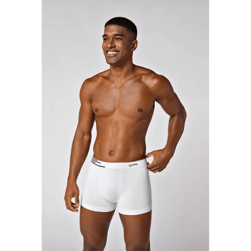 Cueca Boxer Microfibra Sem Costura Masculina Lupo Tamanho: P | Cor: Branca