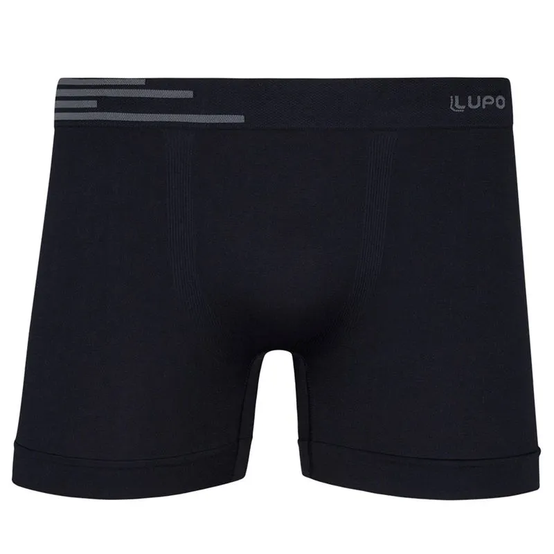 Cueca Boxer em Microfibra Detalhe Lateral Sem Costura Lupo Cueca Boxer Preto em Microfibra Detalhe Lateral Sem Costura Lupo
