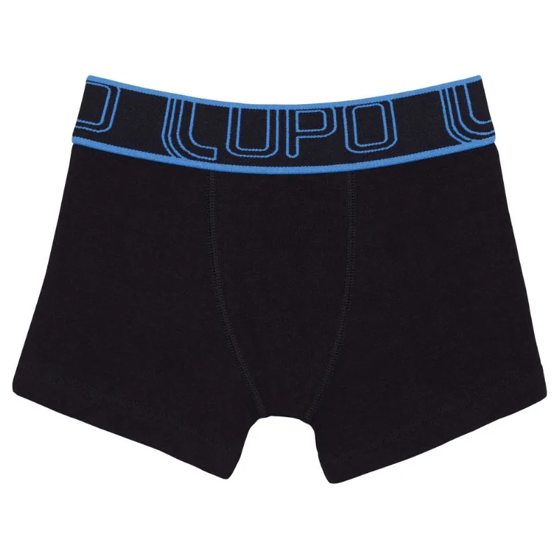 Cueca Boxer Lupo Infantil 114-003 Algodão com Elastano Preto M