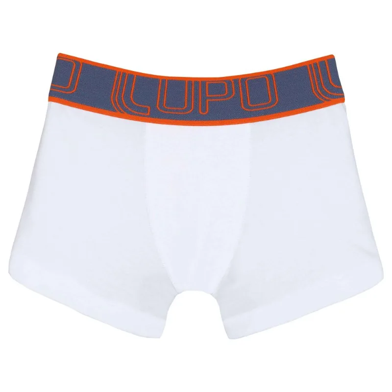 Cueca Boxer Lupo Infantil 114-003 Algodão com Elastano Branco G